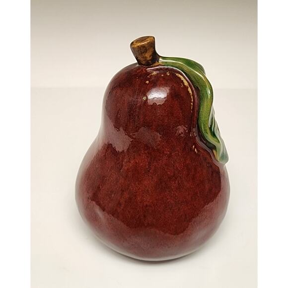Vintage Ceramic Pear Fruit Sculpture 10” tall Decorative Country Cottage Decor - Picture 6 of 12